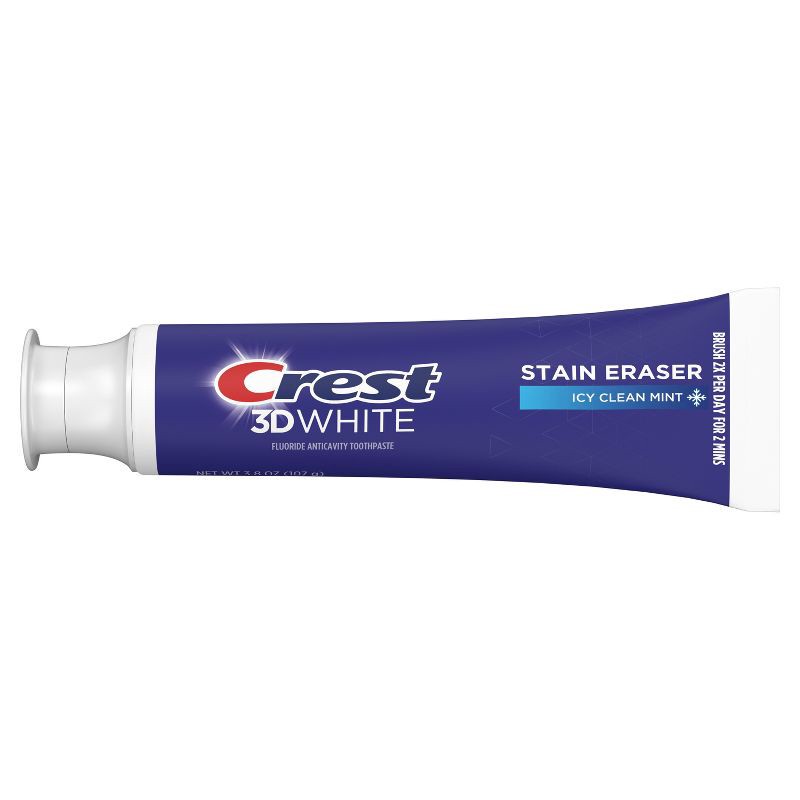 slide 9 of 10, Crest 3D White Stain Eraser Toothpaste - Icy Clean Mint - 3.8oz, 3.8 oz