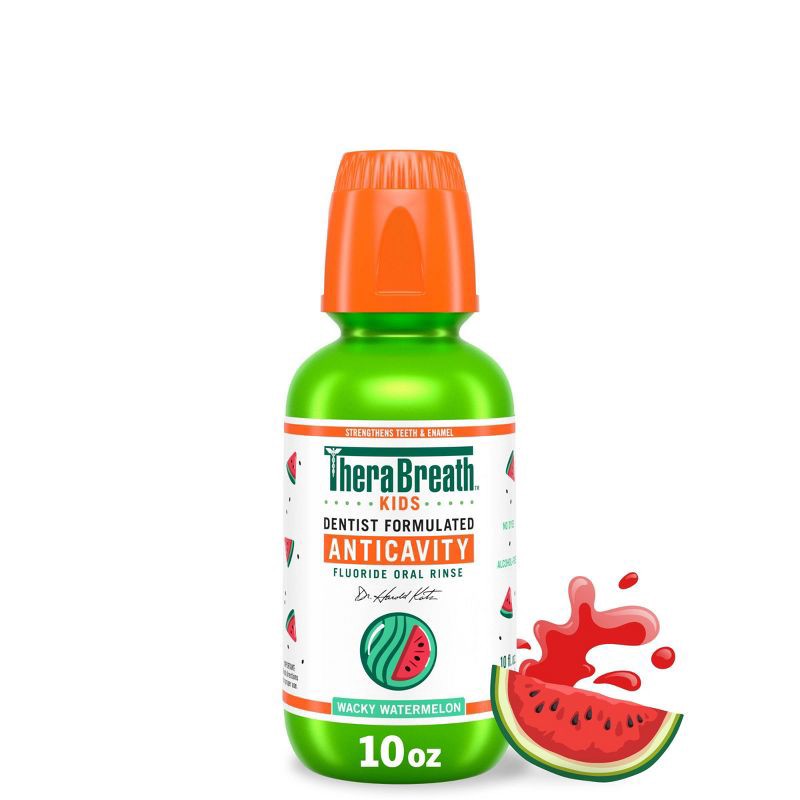 slide 1 of 10, TheraBreath Kids Mouthwash with Fluoride - Wacky Watermelon - 10 fl oz, 10 fl oz