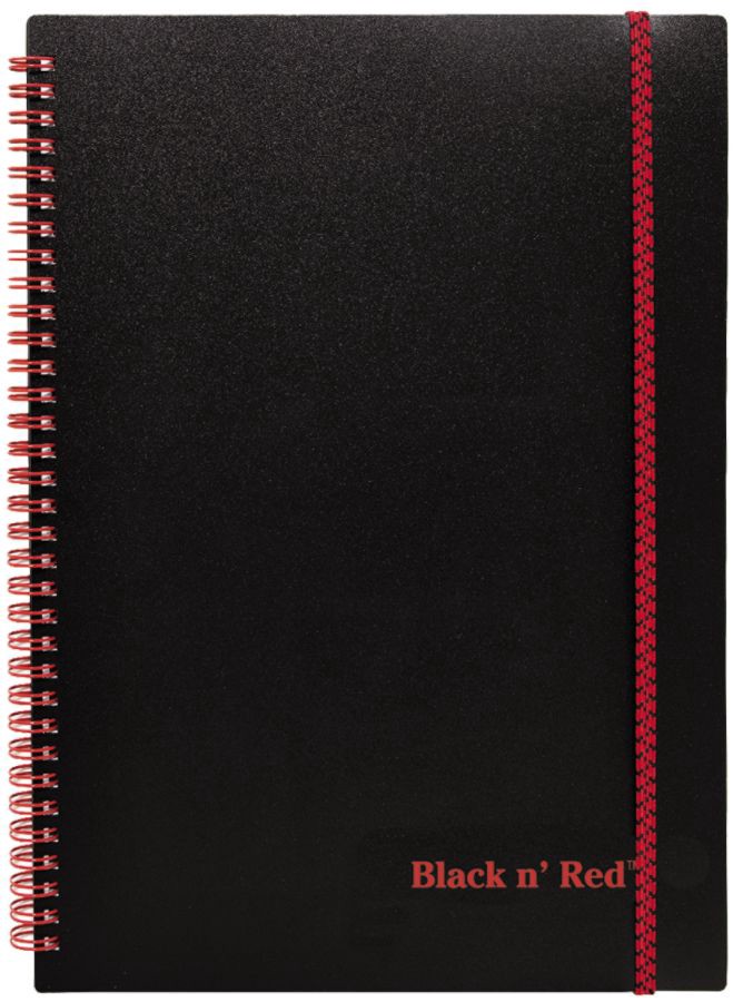 slide 2 of 3, Black n' Red 8-1/4 x 11-3/4 Poly Twinwire Notebook - Margin Rule, 2 ct