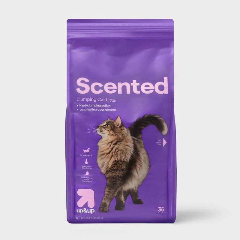 slide 1 of 4, Scented Clumping Cat Litter Bag - 35lbs - up&up™, 35 lb