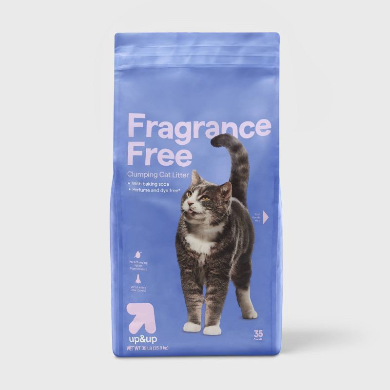 slide 1 of 4, Fragrance Free with Baking Soda Clumping Cat Litter - 35lbs - up&up™, 35 lb