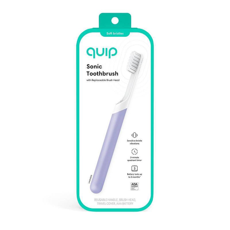 slide 5 of 6, quip Sonic Electric Toothbrush + Travel Case/Mount - Lavender, 1 ct