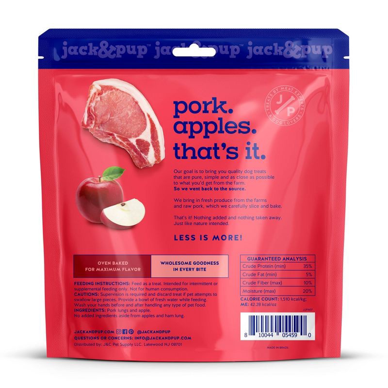 slide 2 of 2, Jack&Pup Just Apple & Pork Flavor Dog Treat - 7oz, 7 oz