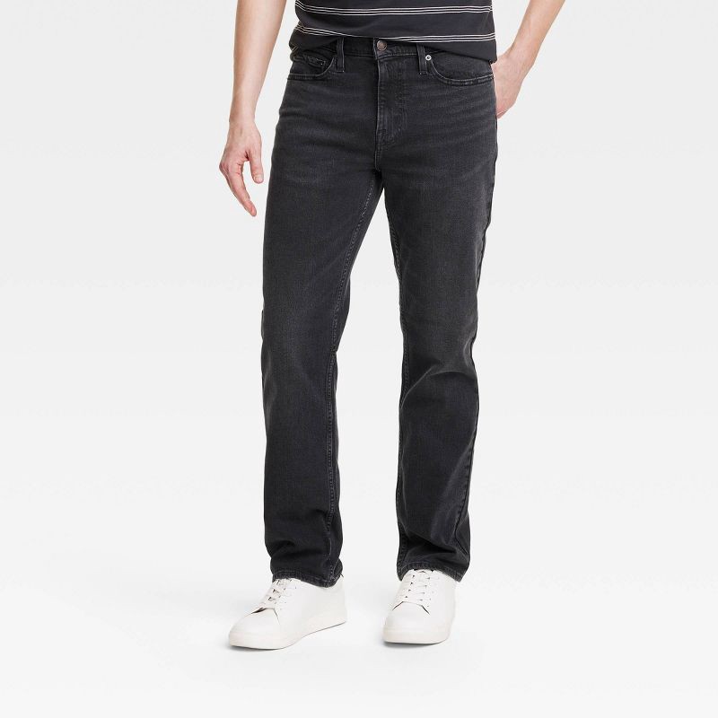 slide 1 of 3, Men's Straight Fit Jeans - Goodfellow & Co™ Black Denim 36x32, 1 ct