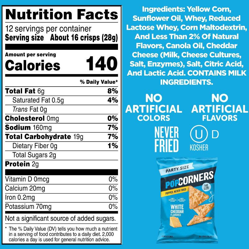 slide 3 of 7, PopCorners White Cheddar - 12oz, 12 oz