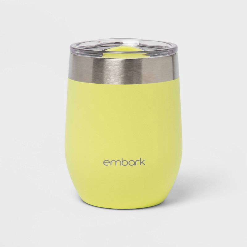 slide 1 of 1, 13oz Stainless Steel Wine Tumbler Citron Green - Embark, 13 oz