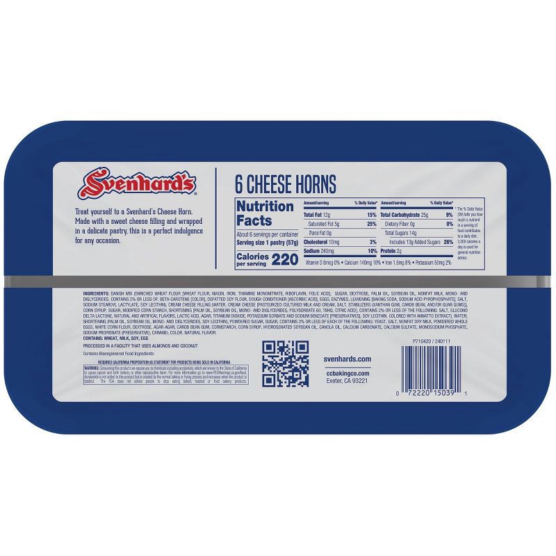 slide 3 of 4, Svenhard's Pastry Cheese Horns - 12oz/6ct, 6 ct; 12 oz