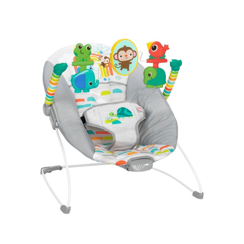 slide 1 of 12, Bright Starts Playful Paradise Vibrating Baby Bouncer with Toys, 1 ct