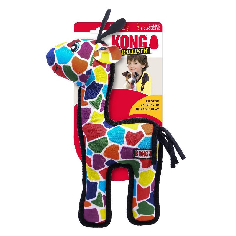 slide 2 of 3, KONG Multicolor Ripstop Giraffe Dog Toy, 1 ct