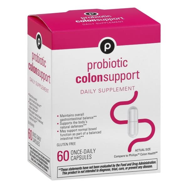 slide 1 of 1, Publix Probiotic Colon Support, Once-Daily Capsules, 60 ct