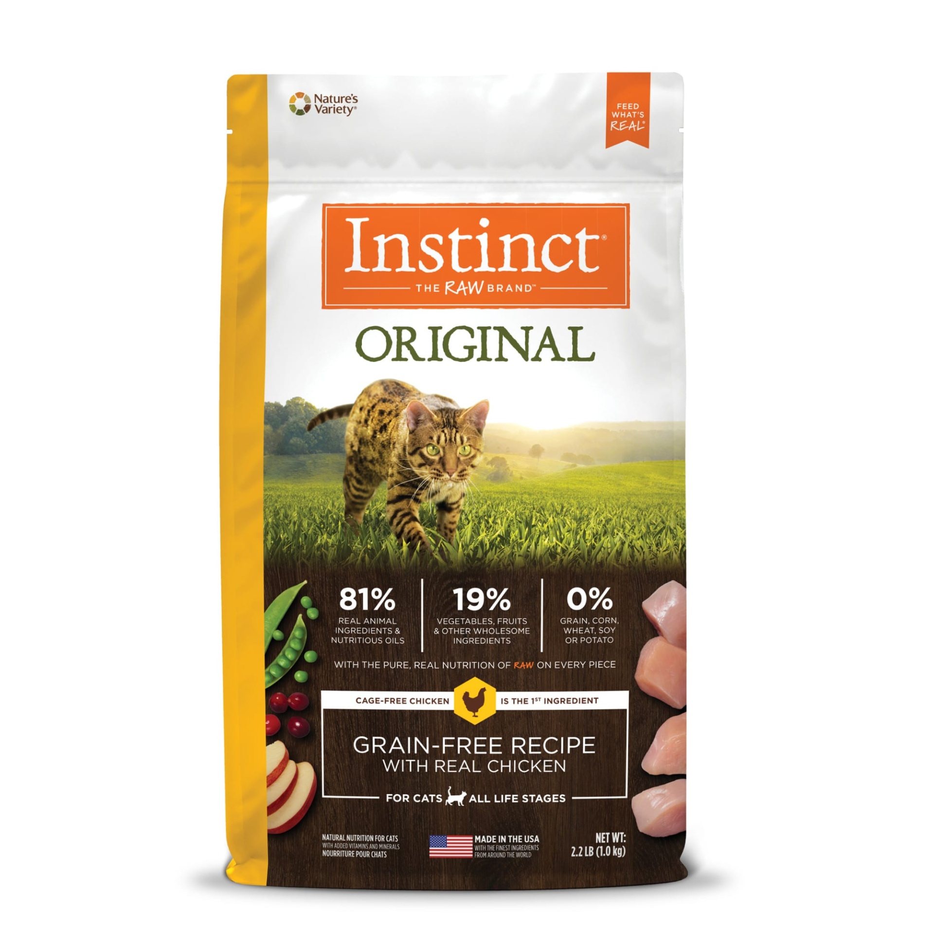 slide 1 of 1, Instinct Original Grain Free Recipe with Real Chicken Natural Dry Cat Food by Nature's Variety, 2.2 lb