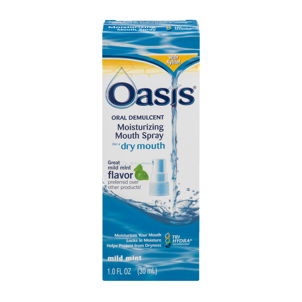 slide 1 of 4, Oasis Moisturizing Mouth Spray, with Xylitol, Mild Mint, 1 oz