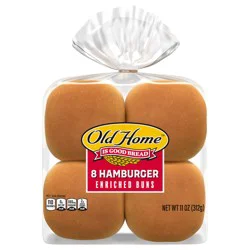 Old Home Hamburger Buns, 8 count, 12 oz