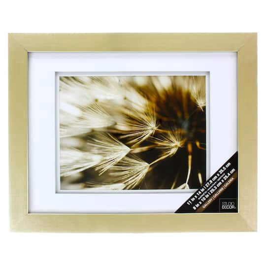 slide 1 of 2, Gallery Champagne Wall Frame With Double Mat By Studio Decor, 8 in x 10 in mat