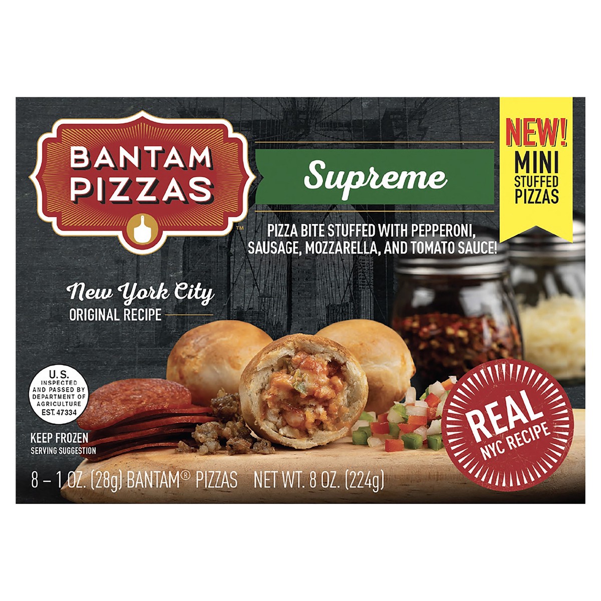 slide 9 of 10, Bantam Pizzas 8ct - Retail Pizza Bite - Supreme, 8 oz