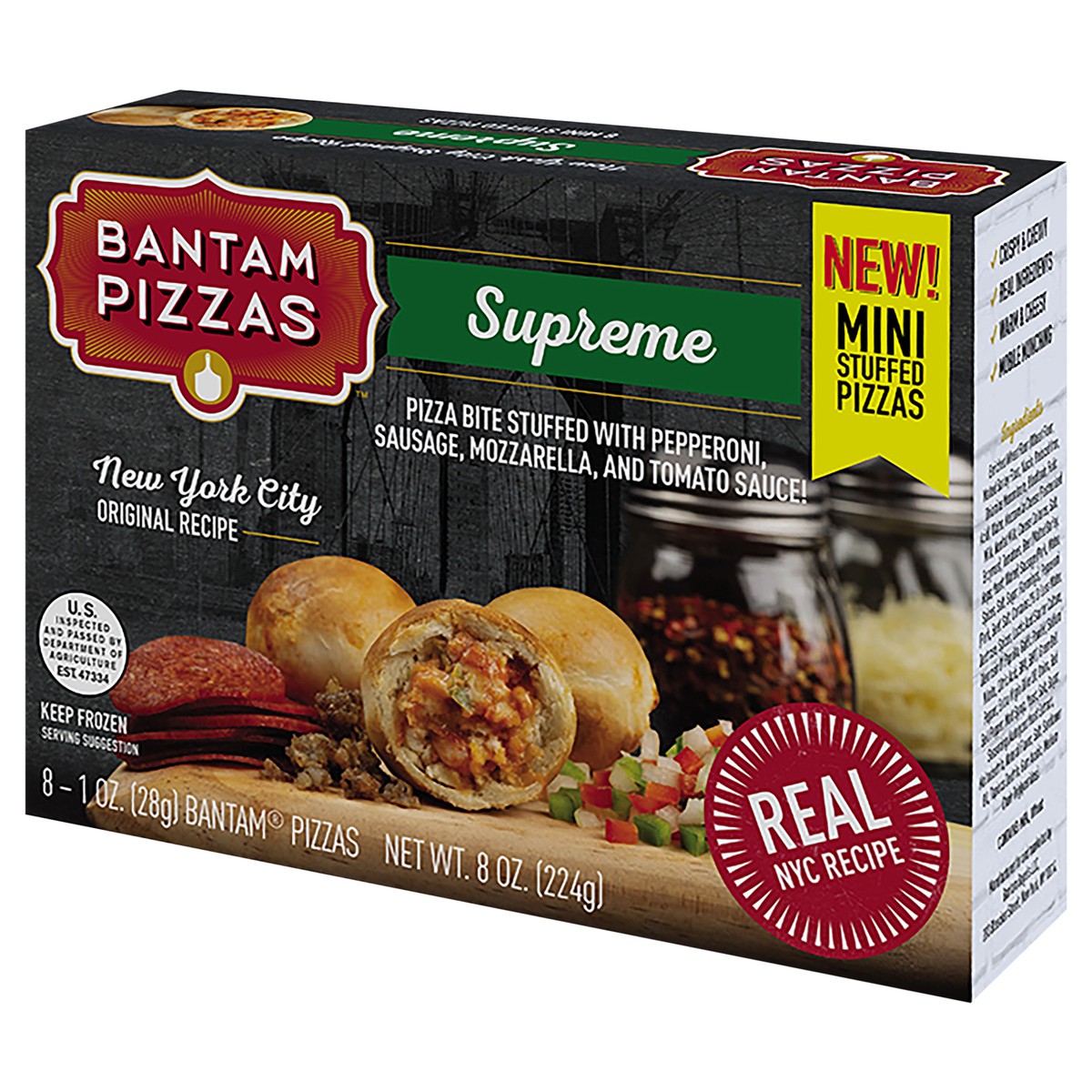 slide 8 of 10, Bantam Pizzas 8ct - Retail Pizza Bite - Supreme, 8 oz