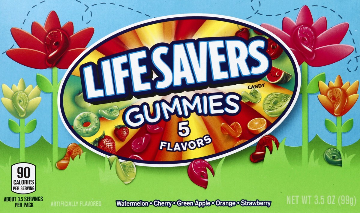 slide 5 of 6, LIFE SAVERS 5 Flavors Gummies Candy Theater Box, 3.5 ounce, 3.5 oz