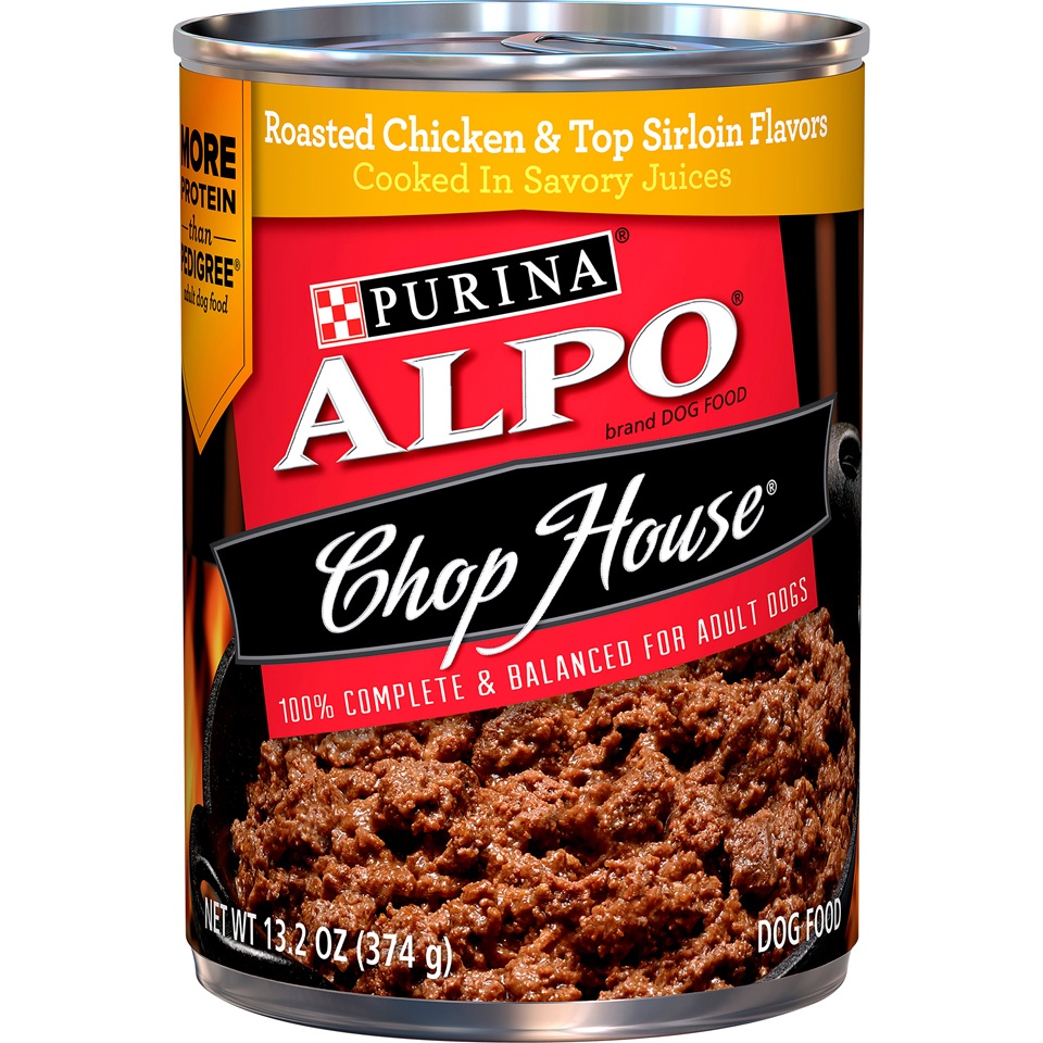 slide 1 of 1, ALPO Purina ALPO Chop House Originals Adult Dog Food - Roasted Chicken & Top Sirloin, 13.2 oz