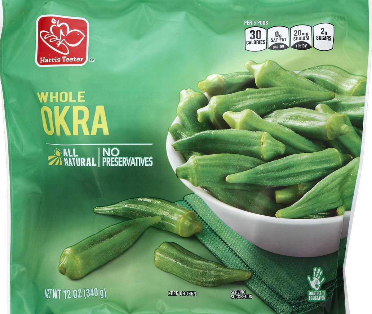 slide 3 of 3, Harris Teeter Okra - Whole, 12 oz