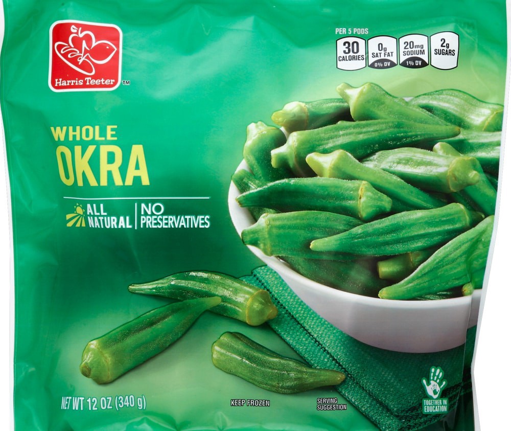 slide 1 of 3, Harris Teeter Okra - Whole, 12 oz