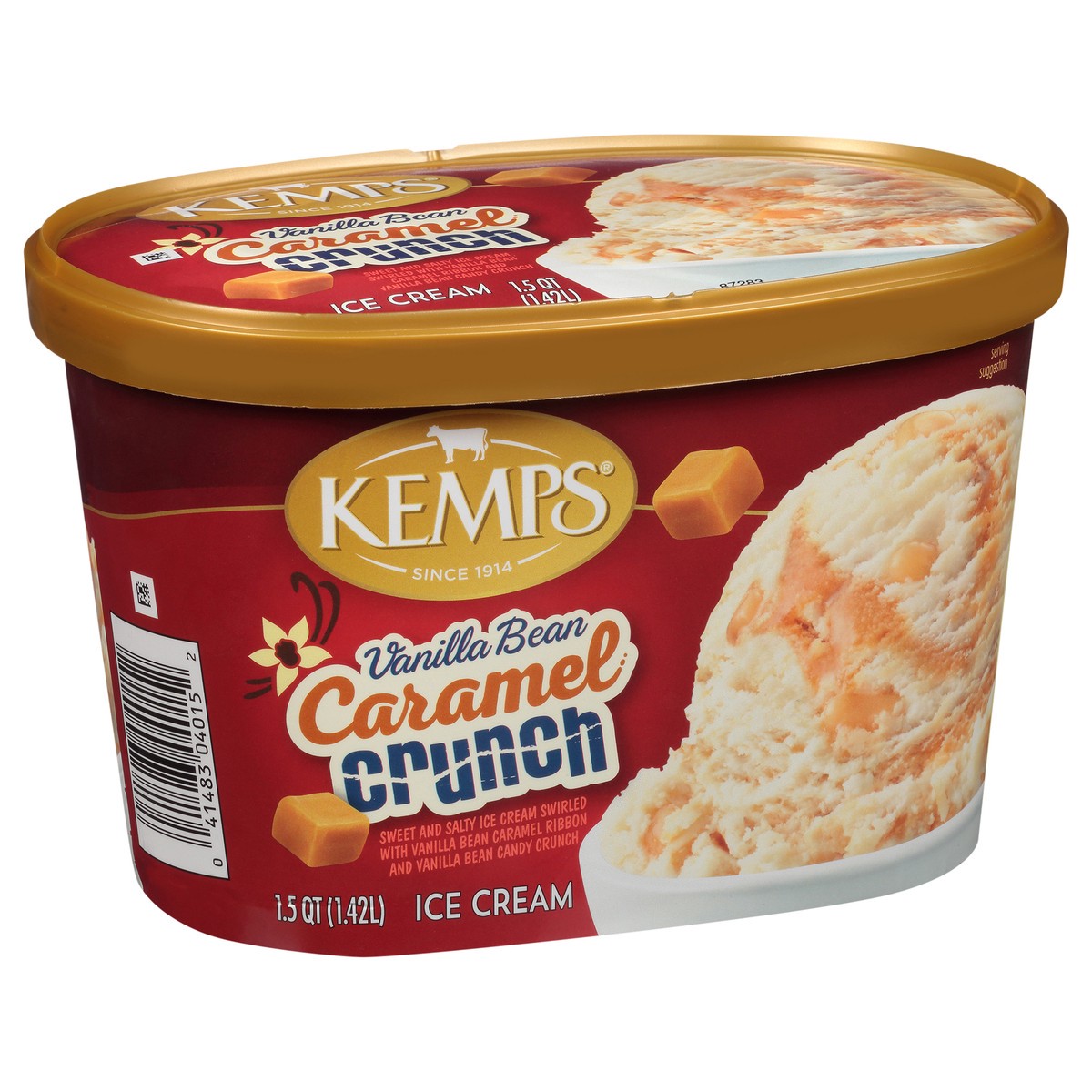 slide 11 of 13, Kemps Vanilla Bean Caramel Crunch Ice Cream, 1.5 qt