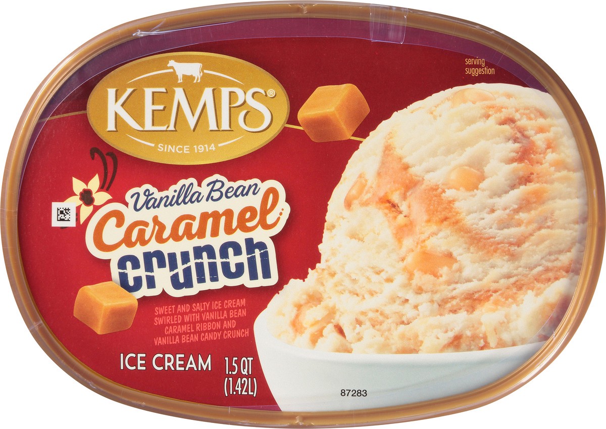 slide 9 of 13, Kemps Vanilla Bean Caramel Crunch Ice Cream, 1.5 qt