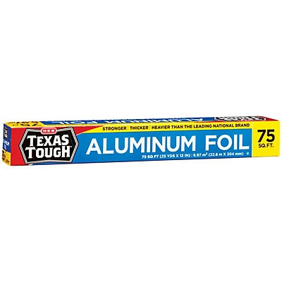 slide 1 of 1, Texas Tough 12 inch Aluminum Foil, 75 sq ft