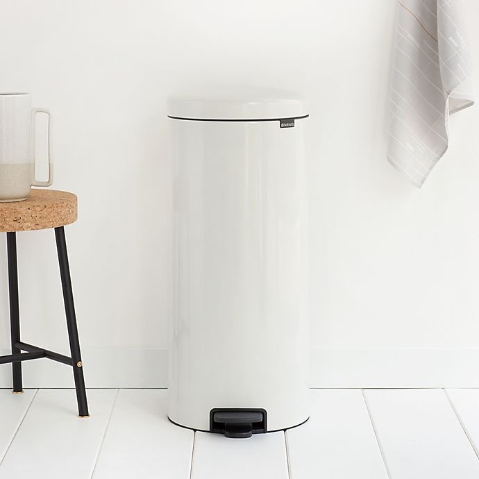 slide 6 of 6, Brabantia Newicon Step-On Trash Can - White, 30 liter