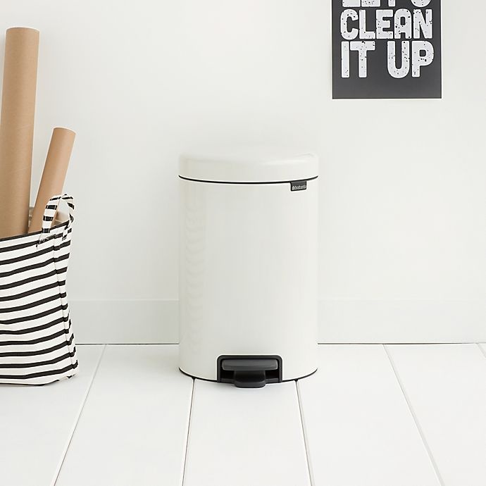 slide 4 of 8, Brabantia newIcon Step-On Trash Can - White, 12 liter