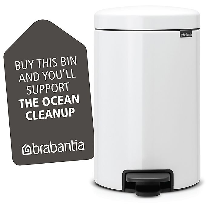 slide 8 of 8, Brabantia newIcon Step-On Trash Can - White, 12 liter