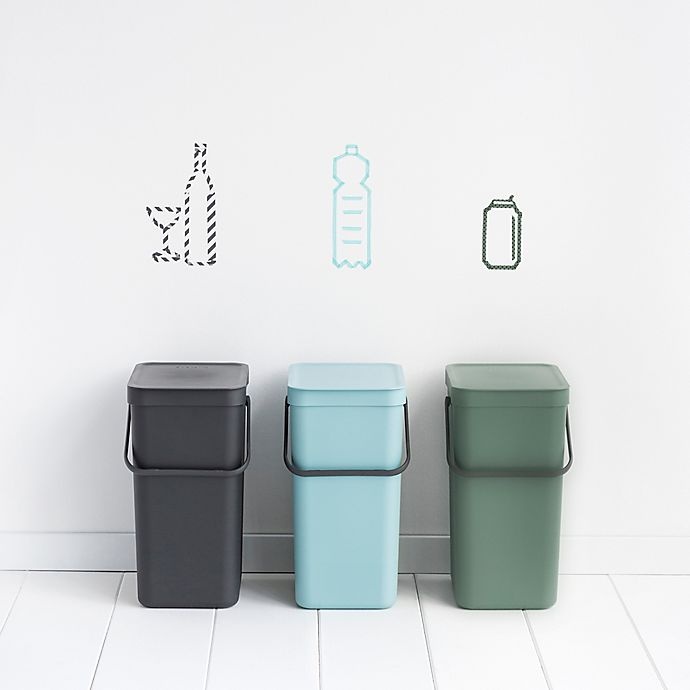 slide 7 of 10, Brabantia Sort & Go Plastic Trash Can - Green, 1 ct