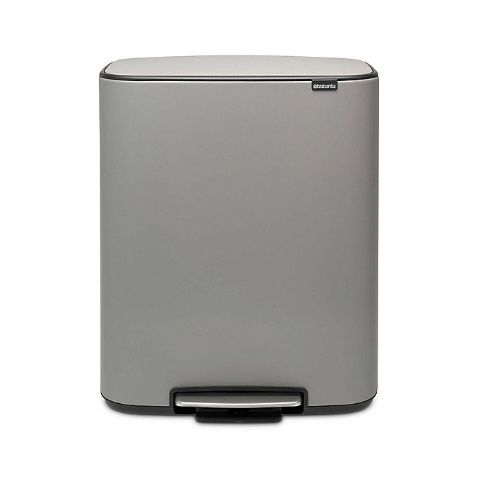 slide 8 of 12, Brabantia Dual Compartment BO Pedal Bin Steel Trash Can - Concrete Grey, 60 liter