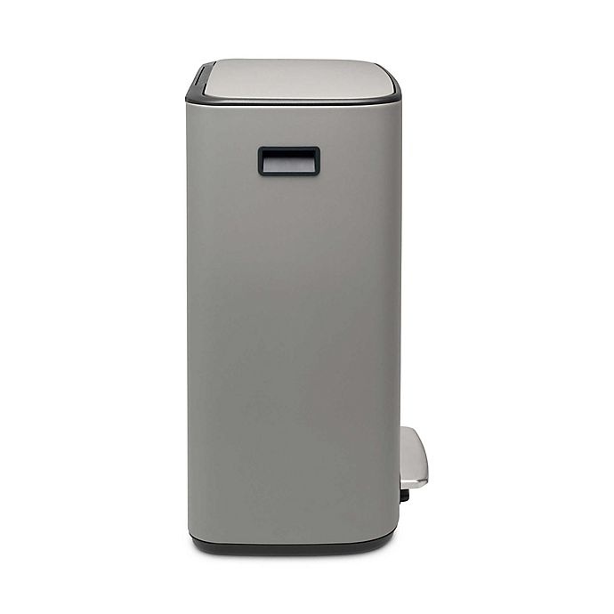 slide 9 of 12, Brabantia Dual Compartment BO Pedal Bin Steel Trash Can - Concrete Grey, 60 liter