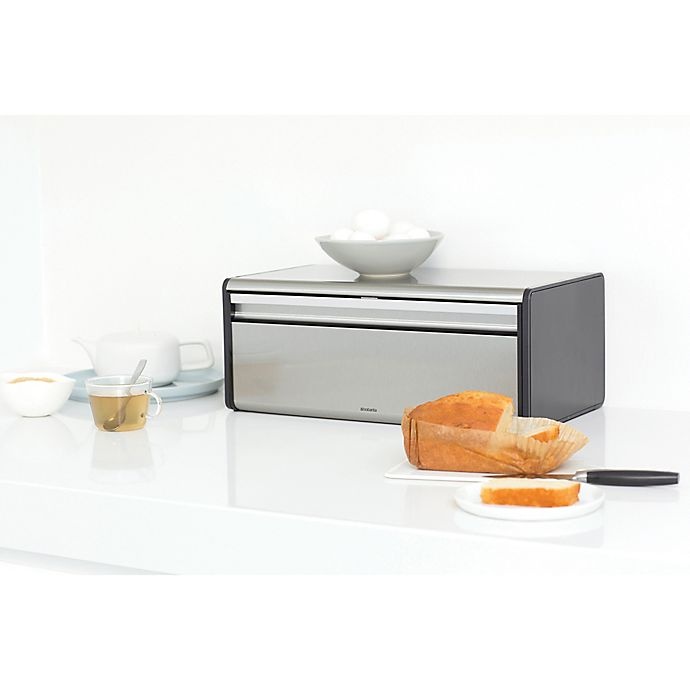 slide 5 of 13, Brabantia Fall Front Fingerprint-Proof Bread Box - Matte Steel, 1 ct