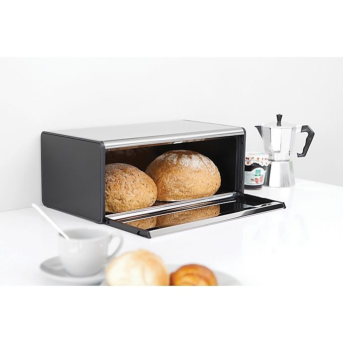 slide 4 of 13, Brabantia Fall Front Fingerprint-Proof Bread Box - Matte Steel, 1 ct