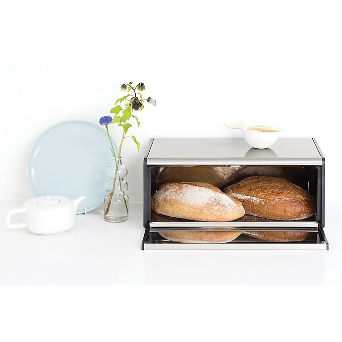 slide 12 of 13, Brabantia Fall Front Fingerprint-Proof Bread Box - Matte Steel, 1 ct