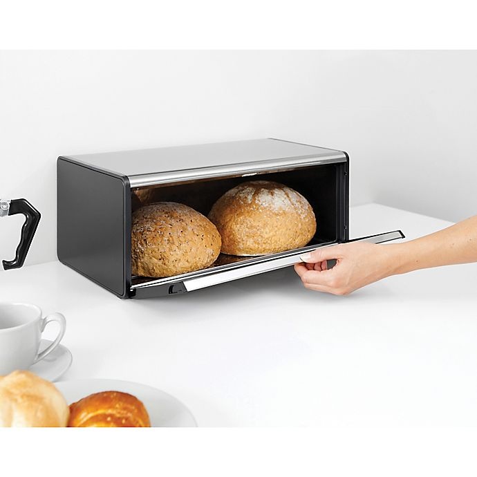 slide 13 of 13, Brabantia Fall Front Fingerprint-Proof Bread Box - Matte Steel, 1 ct