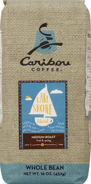 slide 1 of 1, Caribou Coffee Whole Bean Lake Shore Blend Medium Roast Coffee - 16 oz, 16 oz