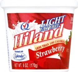 Hiland Dairy Fat Free No Sugar Added Strawberry Yogurt - 6 oz