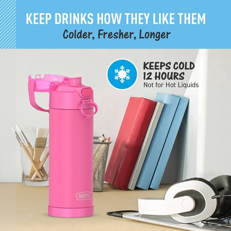 slide 3 of 12, Thermos 16oz Stainless Steel FUNtainer Water Bottle with Bail Handle - Hot Pink, 16 oz