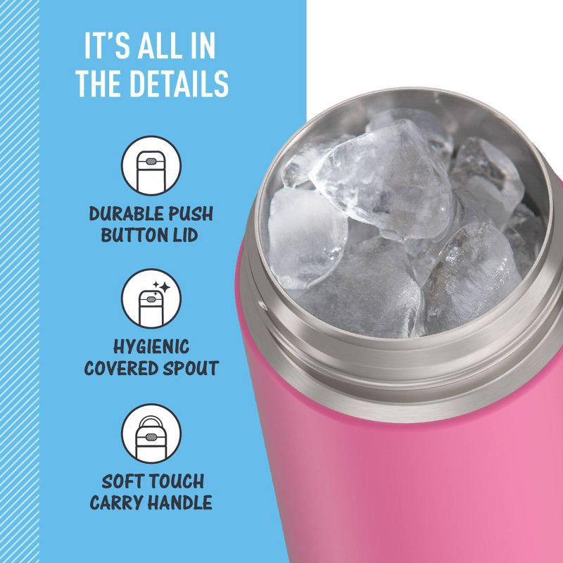 slide 4 of 12, Thermos 16oz Stainless Steel FUNtainer Water Bottle with Bail Handle - Hot Pink, 16 oz