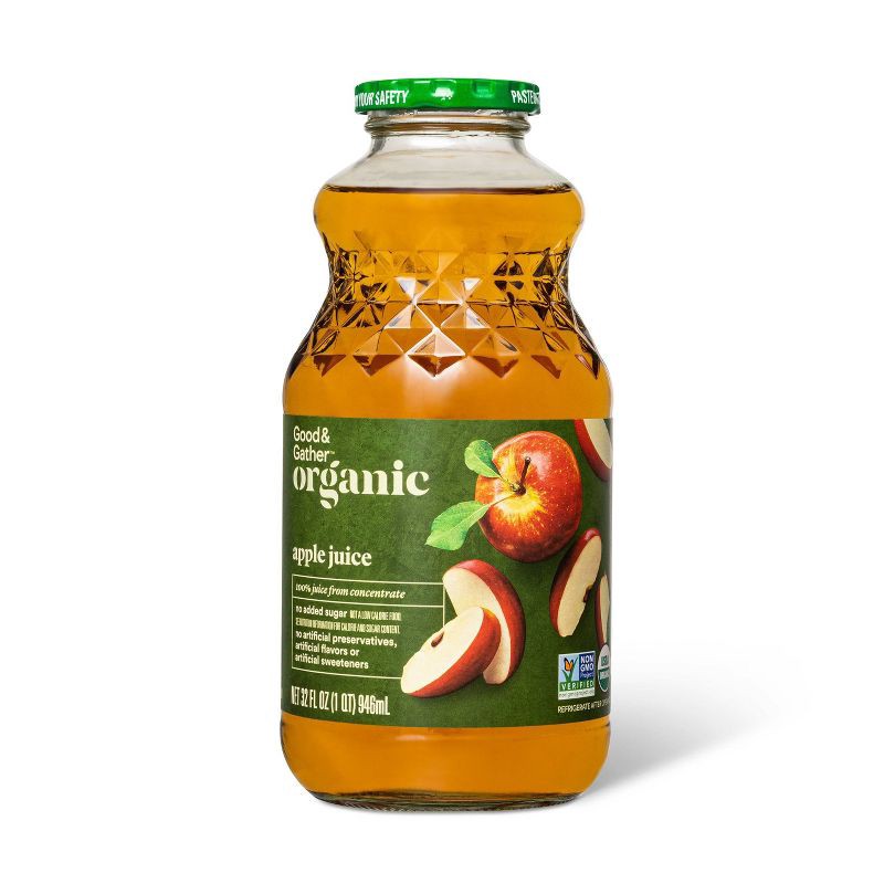 slide 1 of 3, Organic Apple Juice From Concentrate - 32 fl oz - Good & Gather™, 32 fl oz
