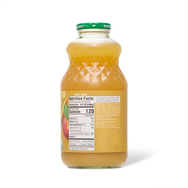 slide 2 of 5, Organic Pineapple and Mango Juice From Concentrate - 32 fl oz - Good & Gather™, 32 fl oz