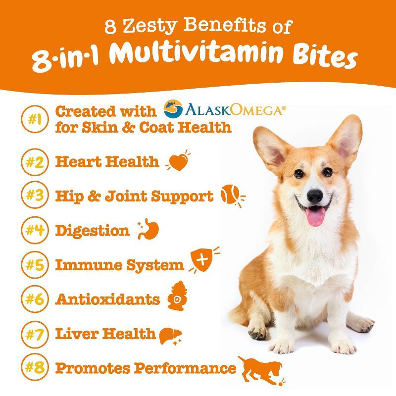 slide 5 of 10, Zesty Paws 8-in-1 Puppy Vitamin and Supplement Bites - Chicken - 60ct, 60 ct