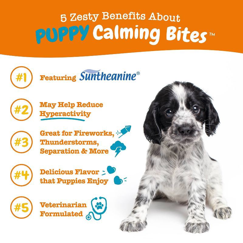 slide 5 of 11, Zesty Paws Puppy Calming Bites for Dog Turkey Flavor - 60ct, 60 ct