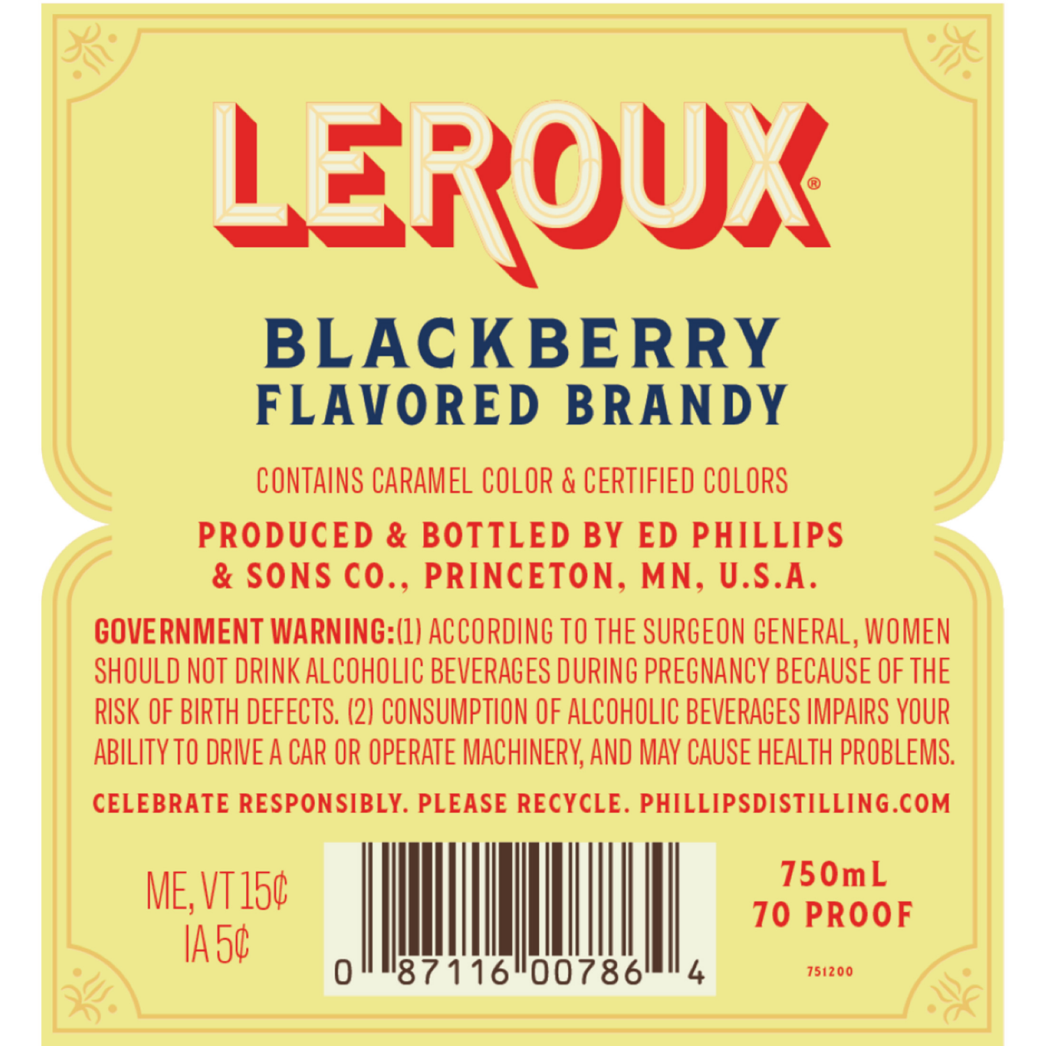 slide 2 of 3, Leroux Polish Blackberry Brandy, 750 ml