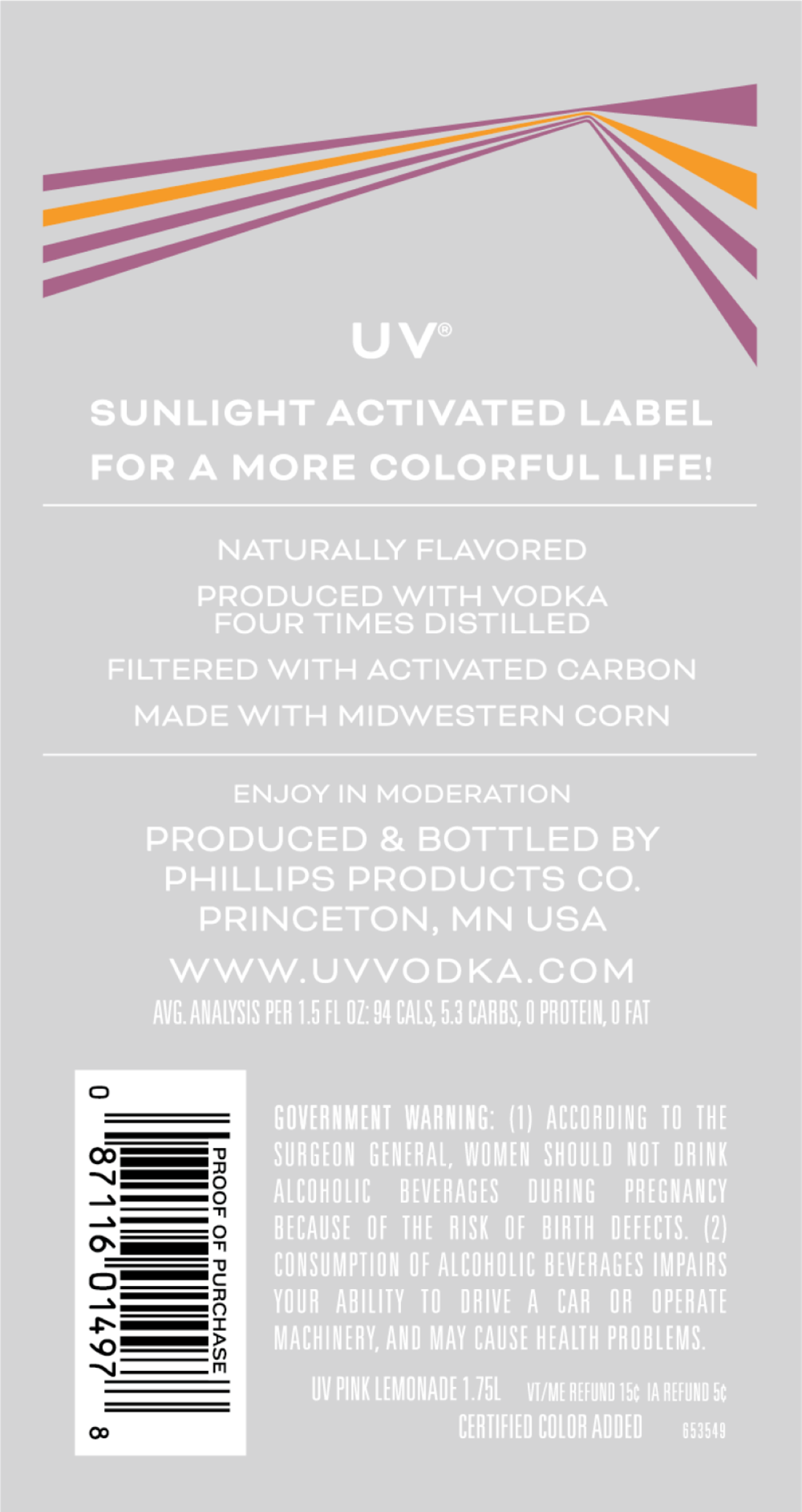 slide 2 of 3, Uv Vodka Uv Ultimate Pink Lemonade Cocktail, 1.75 liter