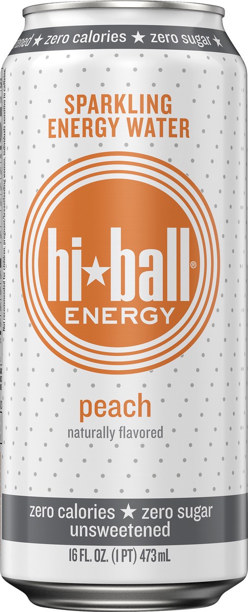 slide 5 of 11, Hiball Peach Sparkling Energy Water 16 oz, 16 fl oz