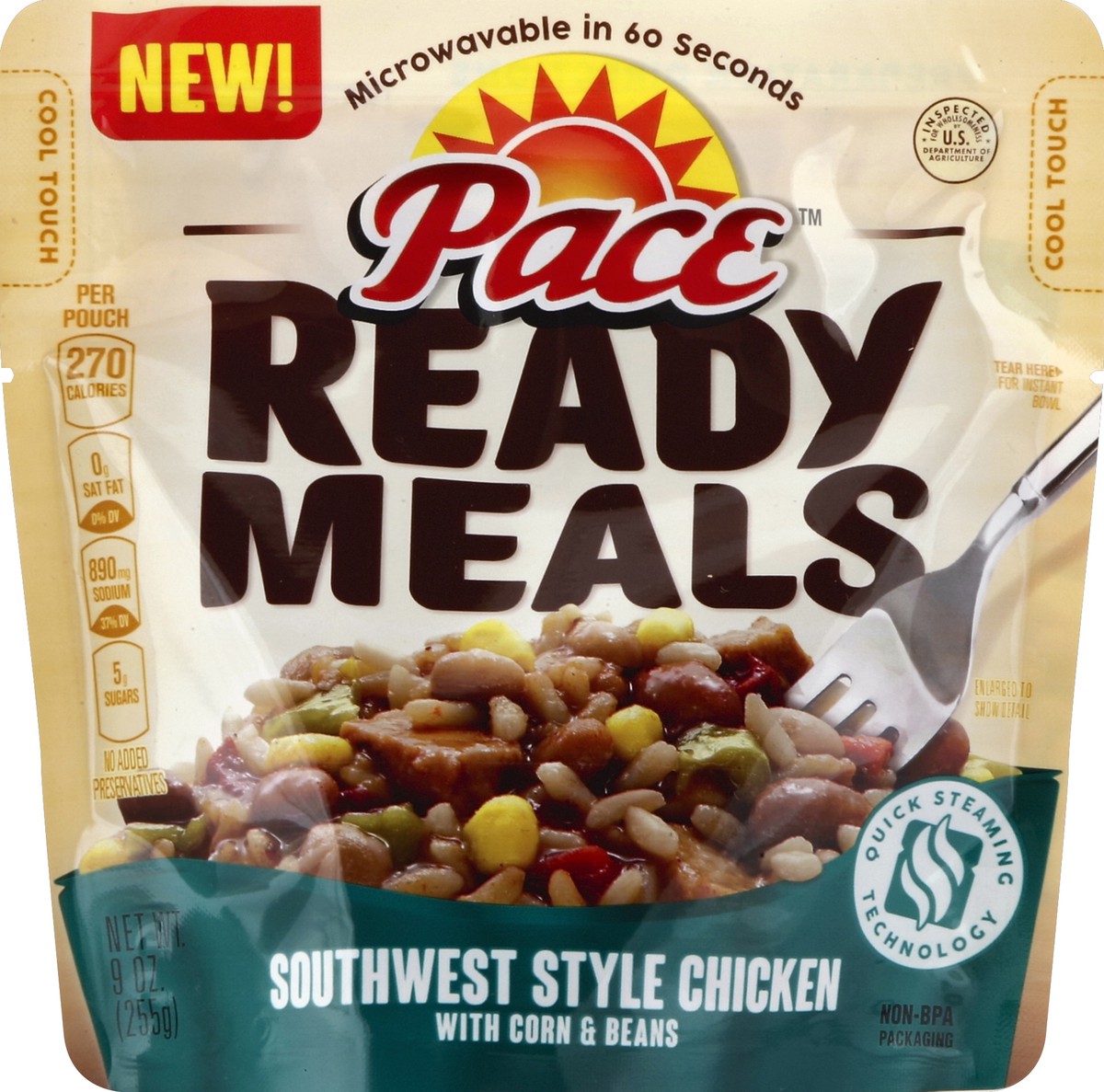 slide 2 of 2, Pace Ready Meals Southwest Style Chicken with Corn & Beans, 9 oz