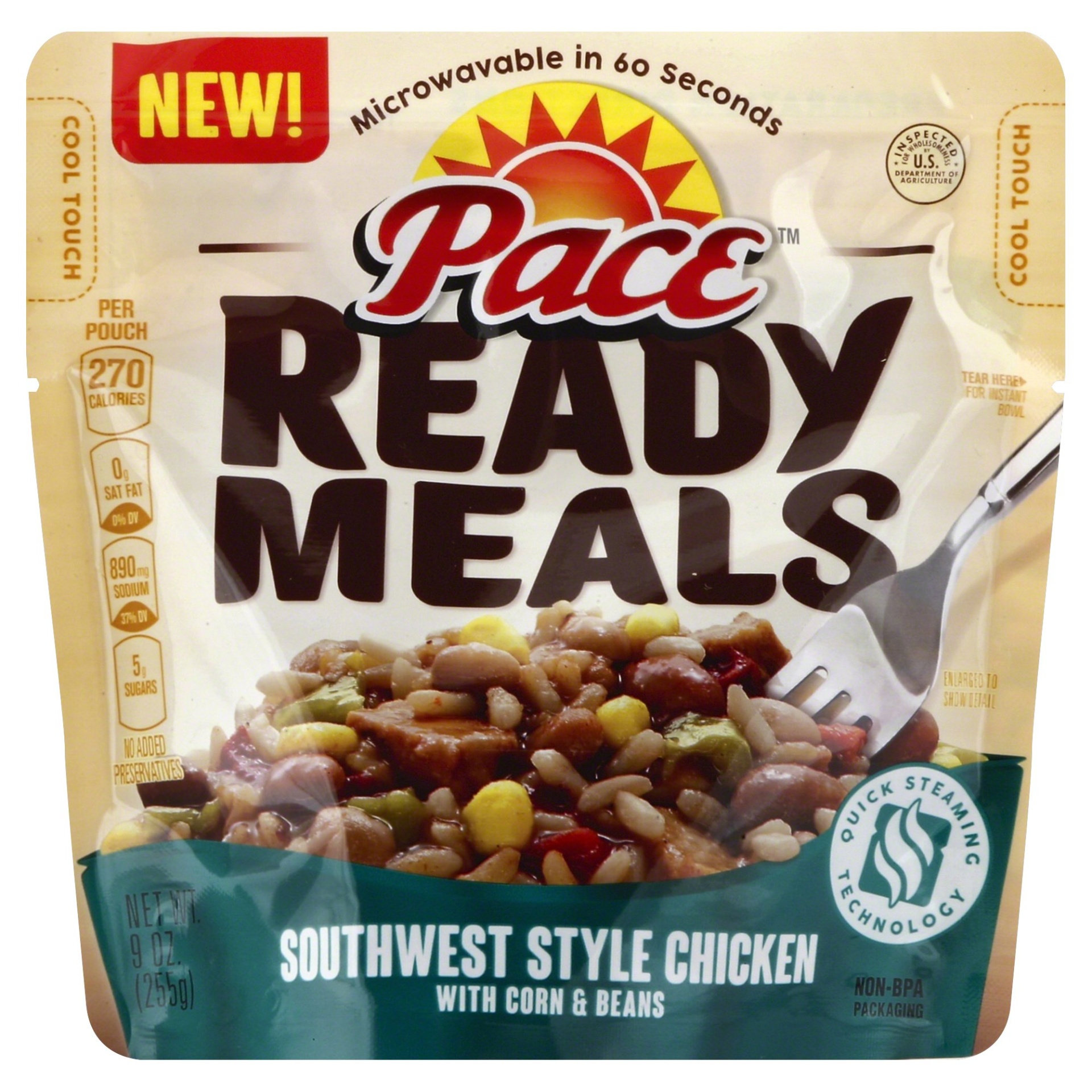 slide 1 of 2, Pace Ready Meals Southwest Style Chicken with Corn & Beans, 9 oz